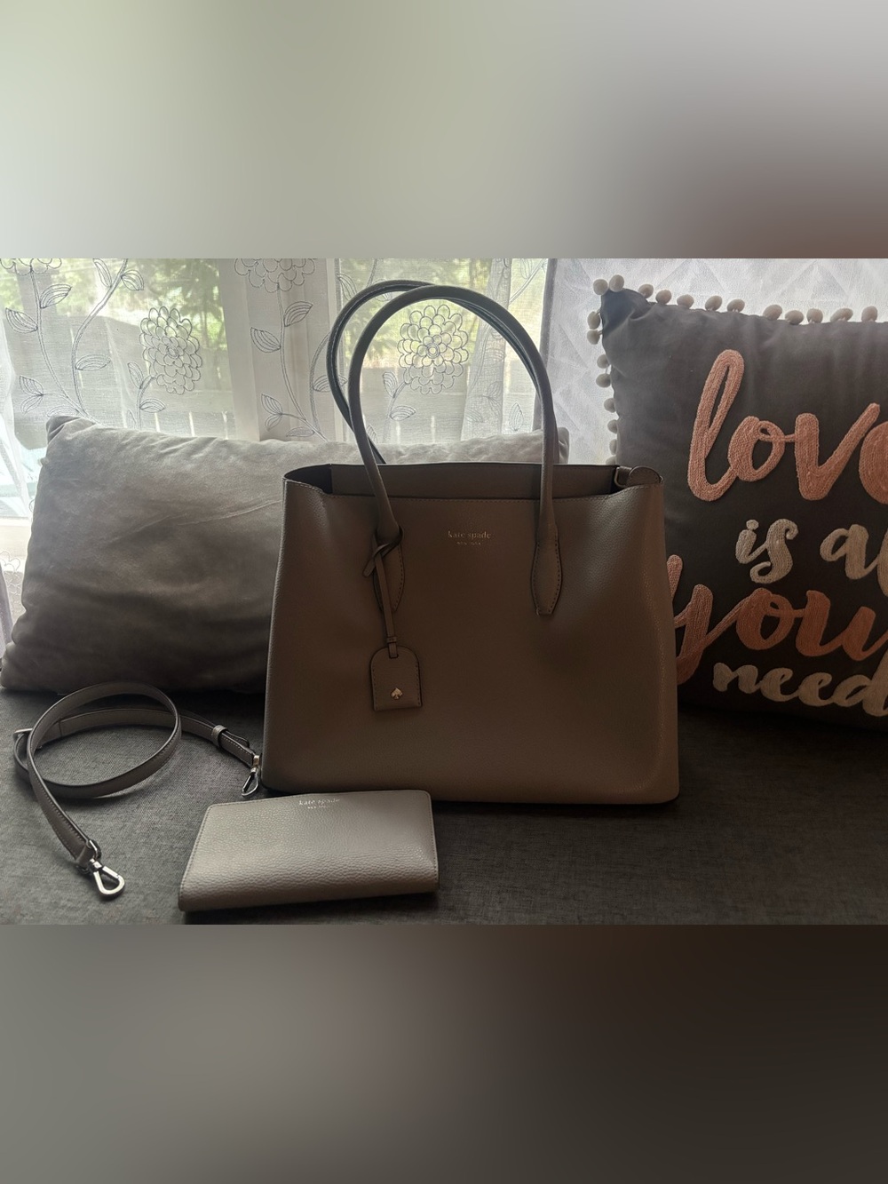 Kate Spade Medium Tote with strap and matching wallet